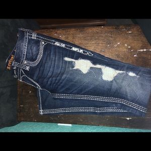 Cuff Straight Rock Revival Jeans